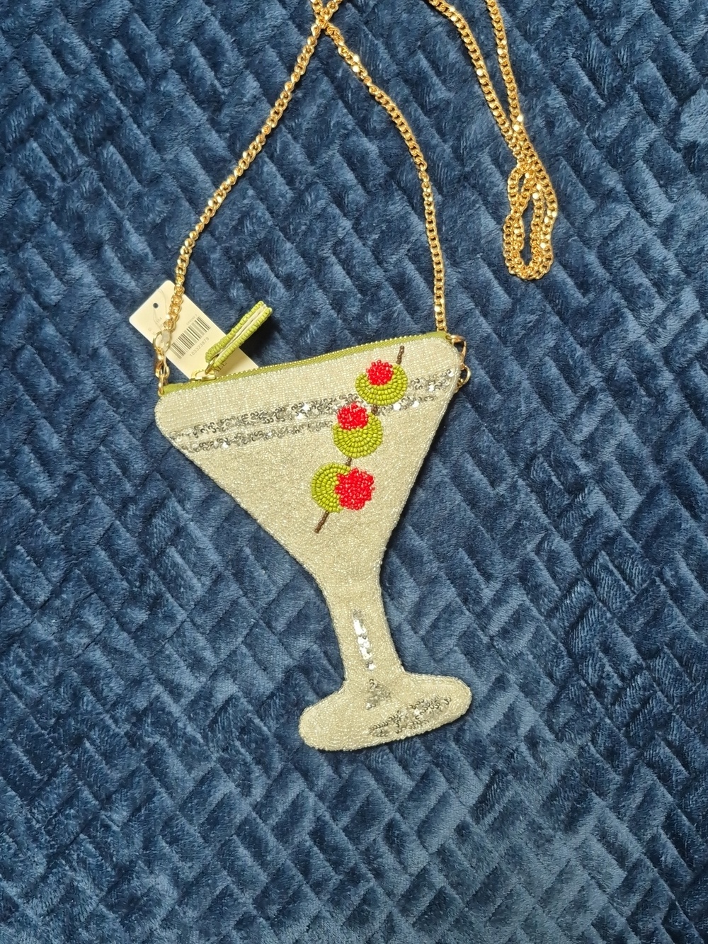 Anthropologie Martini Glass Beaded Icon Crossbody Bag, New With Tags - Picture 3 of 17